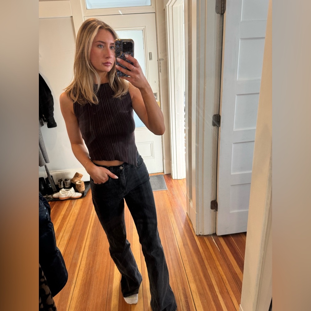 Abercrombie & Fitch Black High-Rise Vintage Flare